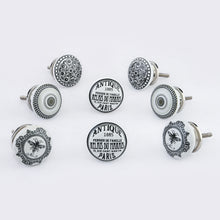Load image into Gallery viewer, Set Of Eight Mix Design Printed Ceramic Knobs
