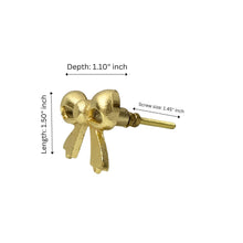 Load image into Gallery viewer, Set Of Six Brass Ribbon Tie Bow Knobs