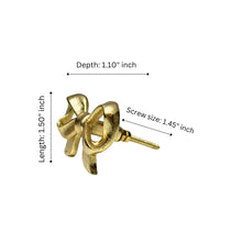 Cargar imagen en el visor de la galería, Set Of Six Brass Rose Tie Bow Knobs