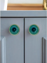 Cargar imagen en el visor de la galería, Marrakesh Ceramic Knob Turquoise ( Set Of 6 )