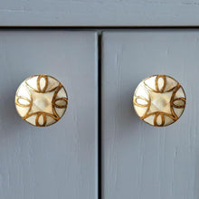 Charger l'image dans la galerie, Set Of Six Brass Mother Of Pearl Knobs