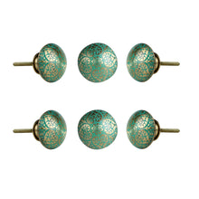 Load image into Gallery viewer, Set of six Sea green Bologna Knob
