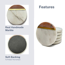 Load image into Gallery viewer, Marble coaster Pink and White (Set of 6)