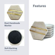 Cargar imagen en el visor de la galería, Marble coaster Hexagon (Set of 6)