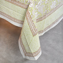 Load image into Gallery viewer, Iris Cotton TableCloth Hand Blockprint