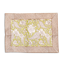 Load image into Gallery viewer, Iris Cotton Placemat Set of 4 Hand Blockprint