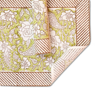 Load image into Gallery viewer, Iris Cotton Placemat Set of 4 Hand Blockprint