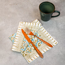 Load image into Gallery viewer, Athena Cotton Napkin Set of 4 Hand Blockprint