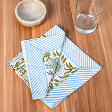 Load image into Gallery viewer, Daphne Cotton Napkin Set of 4 Hand Blockprint