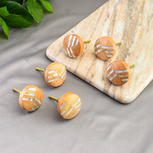 Load image into Gallery viewer, Set of 6 Renaksh Wooden Knob Mother of Pearl