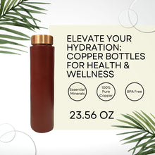 Load image into Gallery viewer, Copper Water Bottle 25.36 Oz (Maroon)
