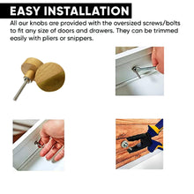 Load image into Gallery viewer, Wooden Half moon knobs (set of 6)