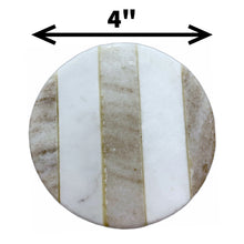Load image into Gallery viewer, Marble coaster 3 stripe Beige (Set of 6)