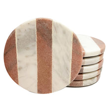 Charger l'image dans la galerie, Marble coaster 3 stripe Pink (Set of 6)