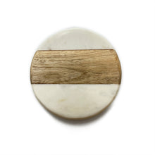 Load image into Gallery viewer, Marble coaster round wooden (Set of 6)