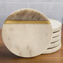 Load image into Gallery viewer, Marble coaster Beige and White (Set of 6)
