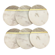 Load image into Gallery viewer, Marble coaster Beige and White (Set of 6)