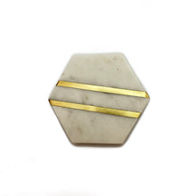 Cargar imagen en el visor de la galería, Marble coaster Hexagon (Set of 6)