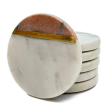 Load image into Gallery viewer, Marble coaster Pink and White (Set of 6)