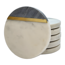 Load image into Gallery viewer, Marble coaster Black and White (Set of 6)