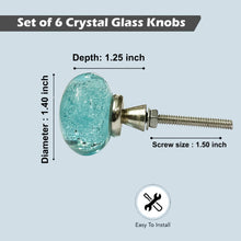 Load image into Gallery viewer, Aqua bubble glass knobs ( set of 6 )