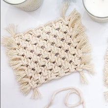 Load image into Gallery viewer, Macrame Handmade Rectangle Coasters  ( set of 6)