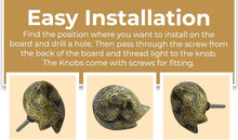 Charger l'image dans la galerie, Set Of Six Sleeping Fox Brass Knob