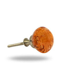 Charger l'image dans la galerie, Set Of Six Amber Bubble Glass Knobs