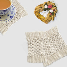 Load image into Gallery viewer, Macrame Handmade Rectangle Coasters  ( set of 6)