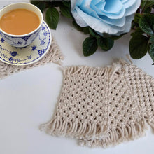 Load image into Gallery viewer, Macrame Handmade Rectangle Coasters  ( set of 6)