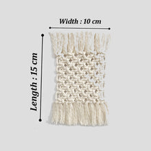 Load image into Gallery viewer, Macrame Handmade Rectangle Coasters  ( set of 6)