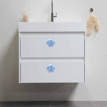 Load image into Gallery viewer, Set Of Six Blue Shabby Ceramic knobs