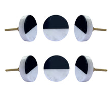 Load image into Gallery viewer, Black and white Luna Marble Knobs ( set of 6)