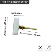 Load image into Gallery viewer, Luna marble knob ( set of 6)