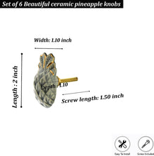 Load image into Gallery viewer, Pineapple Ceramic Knob (Set Of 6)