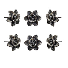Load image into Gallery viewer, Set Of Six Chrome Flower Knobs