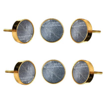 Load image into Gallery viewer, Set of 6 Black Swirled Marble Knob - Perilla Home
