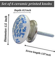 Load image into Gallery viewer, Set Of Six Blue Shabby Ceramic knobs