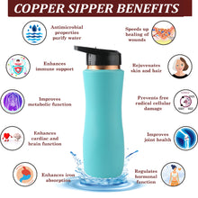 Load image into Gallery viewer, Copper Sipper Bottle (Mint)
