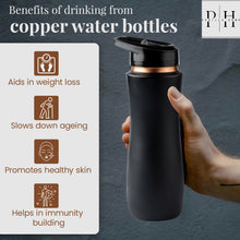 Load image into Gallery viewer, Copper Sipper Bottle (Black)