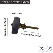 Load image into Gallery viewer, Tyre Black Stone Knobs set of 6