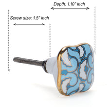 Charger l'image dans la galerie, Cadia blue Ceramic Knob ( Set Of 6 )
