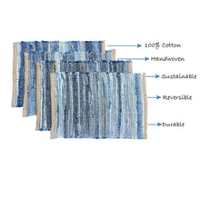 Load image into Gallery viewer, Perilla home Handmade Denim chindi Placemat (Set of 4)