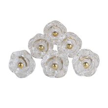 Load image into Gallery viewer, Set Of Six Transparent Rose Glass  Knobs