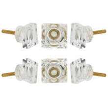 Load image into Gallery viewer, Transparent Square Glass Knob Set Of 6 - Perilla Home