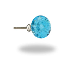 Load image into Gallery viewer, Set of 6 Turquoise Glass Bubble Knobs