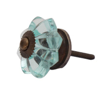 Load image into Gallery viewer, Set Of Six Light Blue Melon Glass Knobs