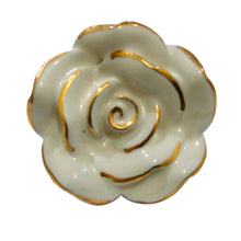 Load image into Gallery viewer, Off White Rose Ceramic Knobs - Perilla Home