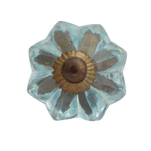 Load image into Gallery viewer, Set Of Six Light Blue Melon Glass Knobs