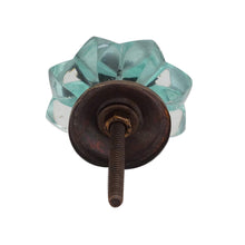 Load image into Gallery viewer, Set Of Six Light Blue Melon Glass Knobs